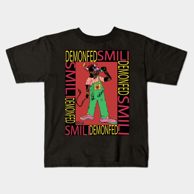 Demonfed & SMILI Collab Kids T-Shirt by DemonFed